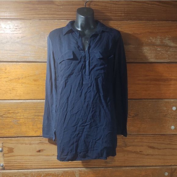 SPLENDID | TWO BLUE TONES COLLARED LONG SLEEVE SHIRT - Picture 2 of 3